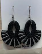 Black Glitter Boho Chic oorbellen, Ophalen of Verzenden, Nieuw, Overige materialen, Hangers