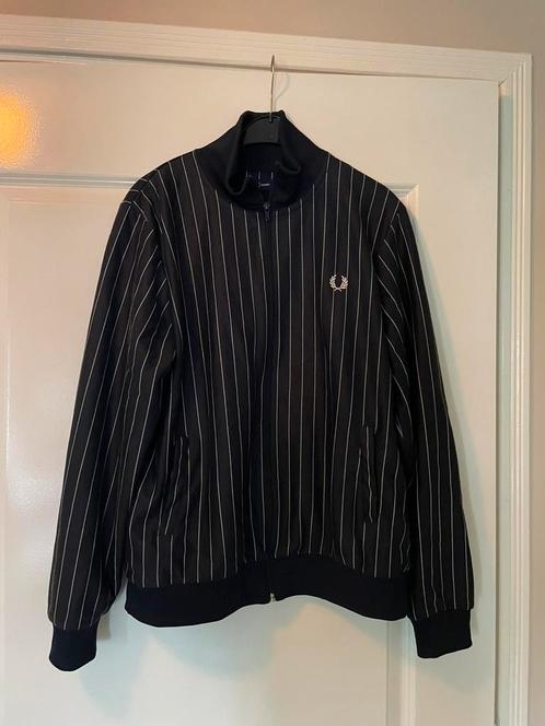 Zwart-wit Fred Perry trainingsjasje / sportjasje maat L, Kleding | Heren, Jassen | Zomer, Zo goed als nieuw, Maat 52/54 (L), Zwart