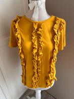 Mosterdgele top met ruffles van Zara. Maat S., Verzenden, Zara, Geel, Zo goed als nieuw