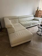Wit leren hoekbank gratis, Ophalen, 250 tot 300 cm, Leer, Zo goed als nieuw