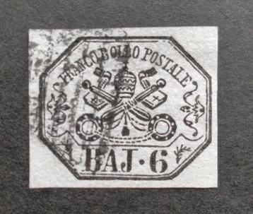 ITALIË - PAUSELIJKE STAAT 1864 Baj 6 lila azzurrastro Sa7Ab beschikbaar voor biedingen