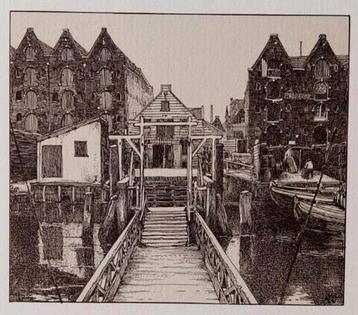 Prent... Het Prinseneiland, Amsterdam beschikbaar voor biedingen