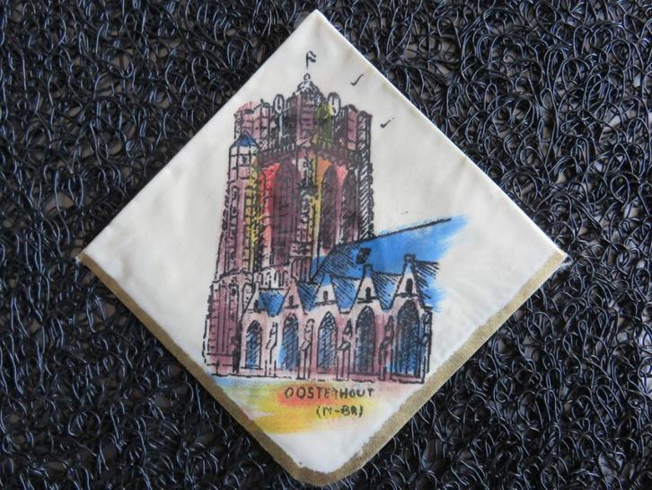 VINTAGE ZAKDOEK - SINT JANSBASILIEK OOSTERHOUT HANDBESCHILDE, Verzamelen, Religie, Nieuw, Christendom | Katholiek, Overige typen