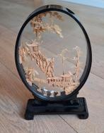 Vintage ovaal vormige Chinees kurk diorama., Ophalen, Gebruikt