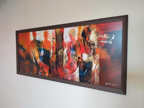 Schilderij met lijst (zeefdruk) Peter Meijer, Antiek en Kunst, Kunst | Schilderijen | Abstract, Ophalen