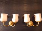 Set van 2 Franse brocante vintage wandlampjes, lampjes, Huis en Inrichting, Gebruikt, Vintage, Ophalen of Verzenden, Glas