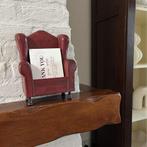 Houten kaartenhouder - Vintage fauteuil design, Ophalen of Verzenden
