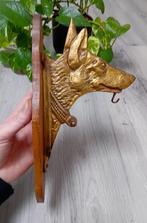 Oude koperen dinergong  standaard met Duitse herder, Antiek en Kunst, Antiek | Koper en Brons, Ophalen of Verzenden