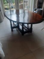 Antieke Teakhouten Engelse hangoortafel salontafel, Ophalen, Gebruikt, 100 tot 150 cm, Teakhout