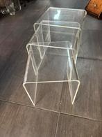 Space age plexiglas bijzettefels, Rond, Zo goed als nieuw, Ophalen, 45 tot 60 cm