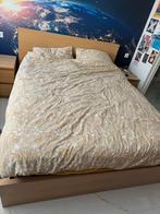 Ikea Malm Bed 160x200 + Matras, Nachtkastje, Huis en Inrichting, Slaapkamer | Bedden, Ophalen, Gebruikt, Bruin, Tweepersoons