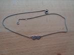 zilveren ketting met twee hartjes [415], Met hanger, Verzenden, Zo goed als nieuw, Zilver