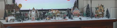 Compleet lemax dorp, kerk, bakkerij, schaatsbaan, kerstboom, Diversen, Kerst, Zo goed als nieuw, Ophalen