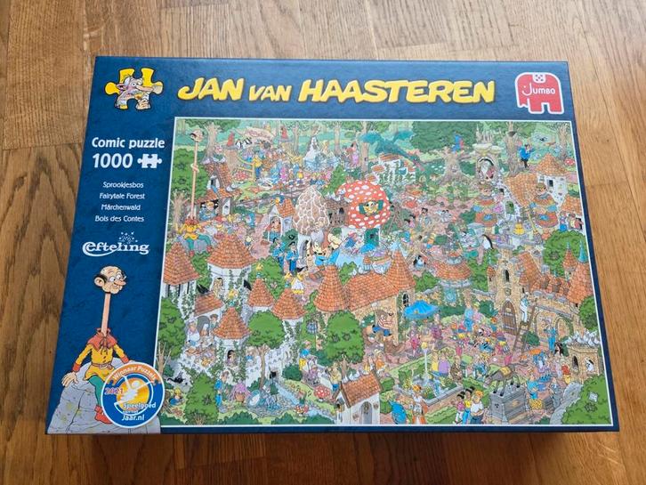 Jan van Haasteren Sprookjesbos Efteling 1000 stukjes, Hobby en Vrije tijd, Denksport en Puzzels, Zo goed als nieuw, 500 t/m 1500 stukjes