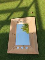 Spiegel met steigerhouten omlijsting., Huis en Inrichting, Woonaccessoires | Spiegels, Ophalen, Zo goed als nieuw, Minder dan 100 cm