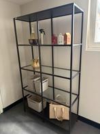 IKEA VITTSJÖ stellingkast zwartbruin/glas, Huis en Inrichting, Kasten | Stellingkasten, Ophalen of Verzenden, Zo goed als nieuw