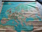 Vintage Landkaart Europa Bodemgebruik Canvas, Huis en Inrichting, Stoffering | Gordijnen en Lamellen, Ophalen, Gebruikt, Vintage