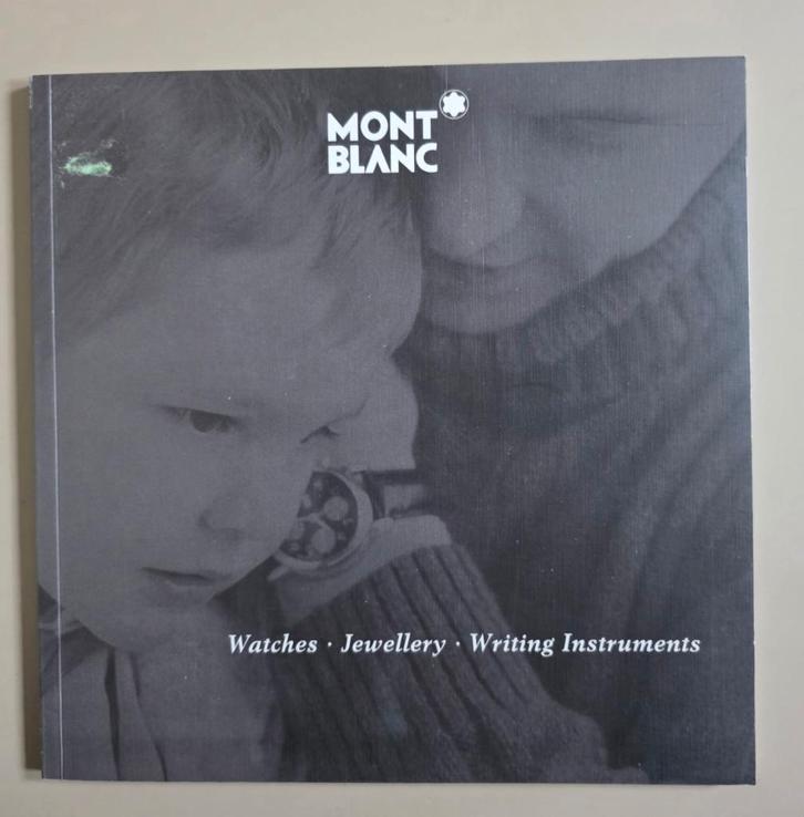 357) RECLAME  MONT BLANC VULPENNEN EN HORLOGES, Verzamelen, Pennenverzamelingen, Zo goed als nieuw, Vulpen, Mont Blanc, Ophalen of Verzenden