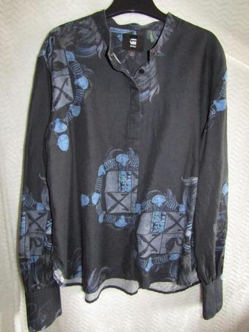 G star raw Mooie blouse met print maat L blauw beschikbaar voor biedingen