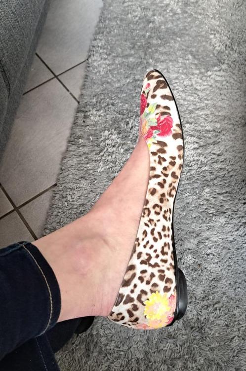 Roberto D'Angelo leren luipaard print instapper mt 39 42191, Kleding | Dames, Schoenen, Zo goed als nieuw, Ballerina's, Bruin