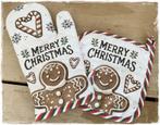 Kerstpannenlap plus ovenwant, gingerbread, voor volwassene, Venlo, Nieuw, Ophalen of Verzenden, Clayre en eef