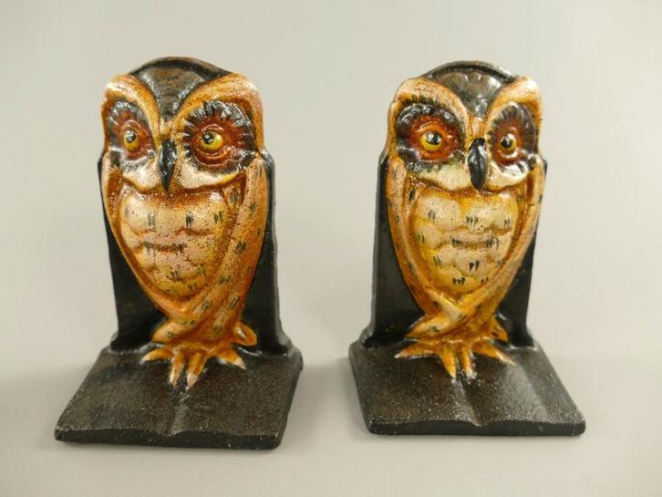 Antieke Uil Boekensteunen - Gietijzer set van 2, Antiek en Kunst, Antiek | Woonaccessoires, Ophalen of Verzenden