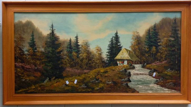 Schilderij gesigneerd Ricardo, Antiek en Kunst, Kunst | Schilderijen | Klassiek, Ophalen