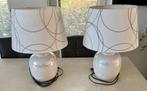 Stijlvolle beige/ parelmoer tafellampen zo goed als nieuw, Ophalen, Zo goed als nieuw, Stof, Minder dan 50 cm