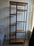 Zwarte Stalen Kast met Houten Planken, Huis en Inrichting, Ophalen, Met plank(en), 50 tot 100 cm, Zo goed als nieuw