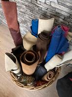 Vele leren stukken, accessoires en gereedschap, Hobby en Vrije tijd, Stoffen en Lappen, Ophalen, Gebruikt, Overige kleuren, 120 cm of meer