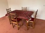 Mechelse eetkamertafel met stoelen, Ophalen, Gebruikt, Antiek mechels, 4 tot 6 stoelen