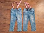 Tweeling meisjes stoere jeans met bretels maat 98, Ophalen of Verzenden, Zo goed als nieuw, Kleding
