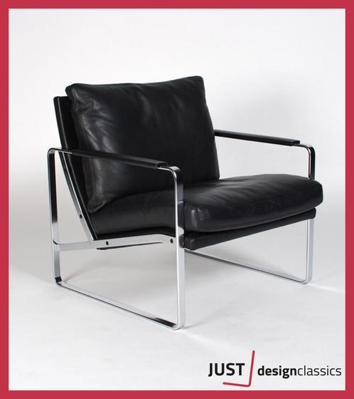 Walter Knoll Fabricius Chair 71010 Zwart Leder (voorraad:2), Huis en Inrichting, Fauteuils, Zo goed als nieuw