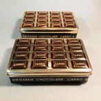 Twee kleine Driessen Carro Chocolade blikjes, bruin goud, Ophalen of Verzenden, Gebruikt, Overige, Overige merken
