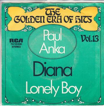 paul anka - diana / lonely boy  ( jukeboxoldie) beschikbaar voor biedingen