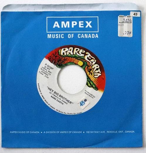 Rare Earth - Hey Big Brother - 7in single – 1971, Cd's en Dvd's, Vinyl Singles, Gebruikt, Single, Rock en Metal, 7 inch, Ophalen