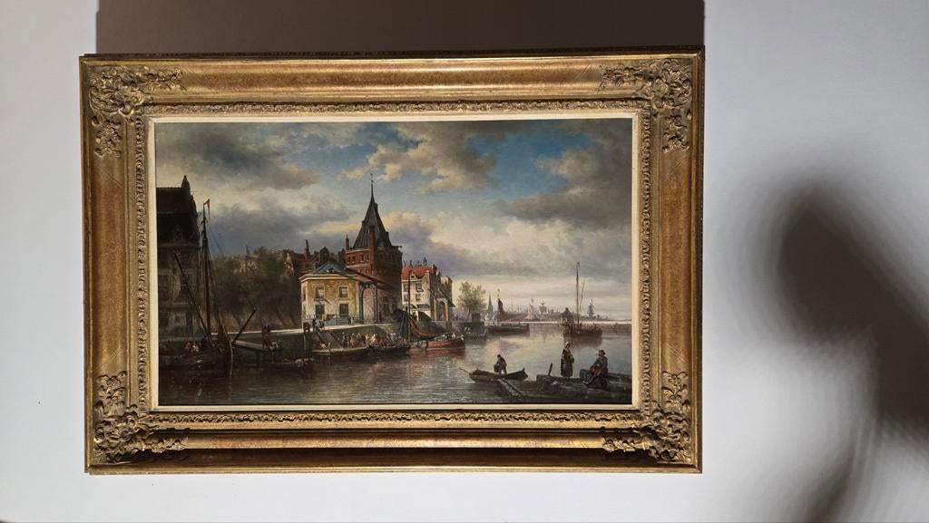 Schilderij 1881, Romantische school v Bomnel, Antiek en Kunst, Kunst | Schilderijen | Klassiek, Ophalen of Verzenden