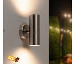2x Hoftronic Jasmin stainless steel led wandlamp, Ophalen of Verzenden, Zo goed als nieuw, Metaal