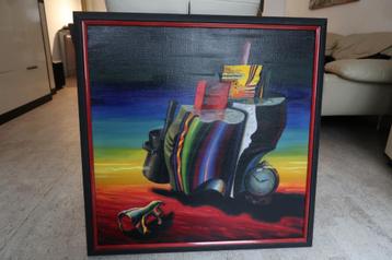 Origineel olieverfschilderij Loginov – 1992 – 77 x 78 cm beschikbaar voor biedingen