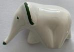 Beeldje witte olifant met groene oren en oogjes, Ophalen of Verzenden, Zo goed als nieuw, Dier
