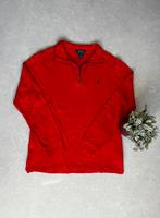 Authentieke Ralph Lauren Quarter Zip Sweater Rood – Maat L, Maat 52/54 (L), Ophalen of Verzenden, Zo goed als nieuw, Rood