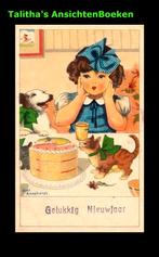 Riet Raaphorst illustrator, kind met poes taart hond, Ophalen of Verzenden, 1920 tot 1940, Gelopen, Overige thema's