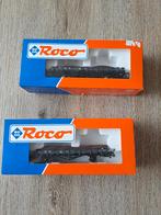 Roco 46487.1 NS Platte Wagons (2x) HO, Hobby en Vrije tijd, Modeltreinen | H0, Wagon, Ophalen of Verzenden, Zo goed als nieuw