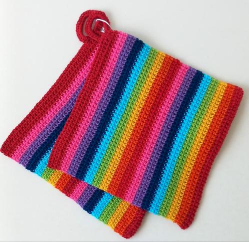Gondas Creaties pannenlappen verschillende kleurencombinatie, Huis en Inrichting, Keuken | Textiel, Nieuw, Ophalen of Verzenden