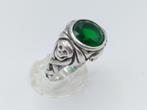 Jack Sparrow skull ring met groene steen, 21 mm, Heer, Nieuw, Zilverwebsite.nl, Postbus 112