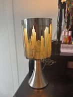 Kinder aanraak lamp stad/gebouwen afbeelding zilver, Gebruikt, Ophalen of Verzenden, Metaal, Modern