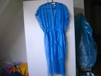 blauwe kanten jurk voor over bikini / badpak m38 met franjes, Maat 38/40 (M), Blauw, Ophalen of Verzenden, Zo goed als nieuw