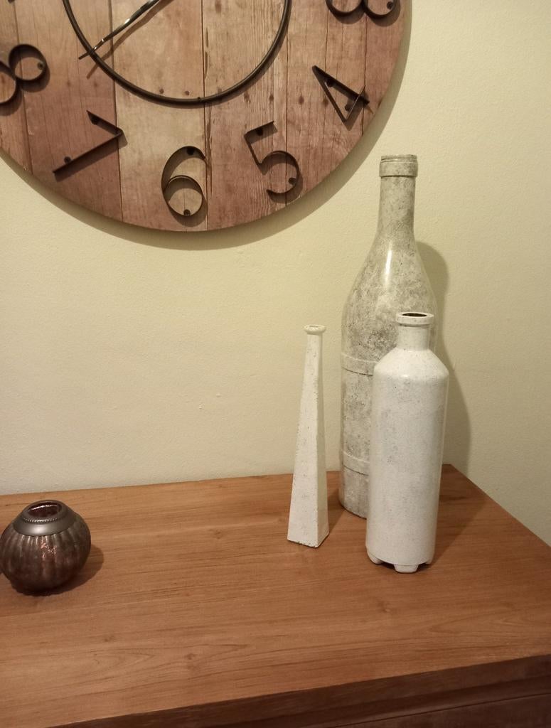 3 delige vazenset gemêleerd wit geldrop of mierlo, Huis en Inrichting, Woonaccessoires | Vazen, Ophalen, Wit, Minder dan 50 cm