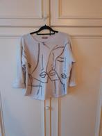Statement trui met zilver glans print, lichtgrijs, mt L, Kleding | Dames, Ophalen of Verzenden, Gedragen, Maat 42/44 (L), Grijs