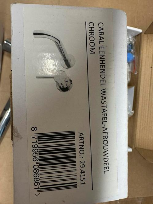 Inbouw wastafelkraan + afbouwdeel Caral chroom, Doe-het-zelf en Verbouw, Sanitair, Nieuw, Kraan, Chroom, Ophalen of Verzenden